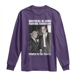 Martin Luther King And Malcolm X Long Sleeve Shirt Brothers In Arms Fighting Terrorism Power To The People TS11 Purple Print Your Wear