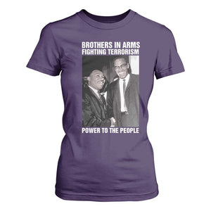 Martin Luther King And Malcolm X T Shirt For Women Brothers In Arms Fighting Terrorism Power To The People TS11 Purple Print Your Wear