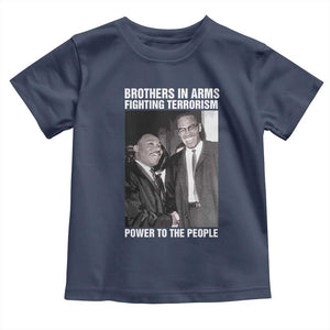 Martin Luther King And Malcolm X Toddler T Shirt Brothers In Arms Fighting Terrorism Power To The People TS11 Navy Print Your Wear