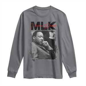 MLK I Have A Dream Long Sleeve Shirt Dr Martin Luther King Jr Black History Month TS11 Charcoal Print Your Wear