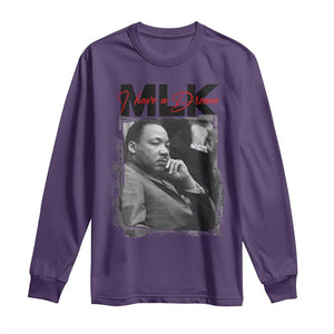 MLK I Have A Dream Long Sleeve Shirt Dr Martin Luther King Jr Black History Month TS11 Purple Print Your Wear