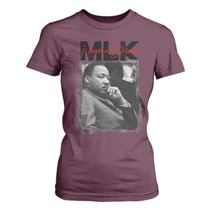 MLK I Have A Dream T Shirt For Women Dr Martin Luther King Jr Black History Month TS11 Maroon Print Your Wear