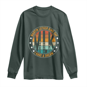 Martin Luther King I Have A Dream Long Sleeve Shirt Retro MLK Day TS11 Dark Forest Green Print Your Wear