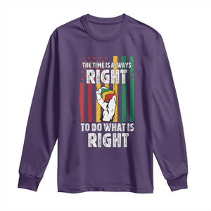 Martin Luther King Quote Long Sleeve Shirt The Time Is Always Right To Do What Is Right Hand Fist TS11 Purple Print Your Wear