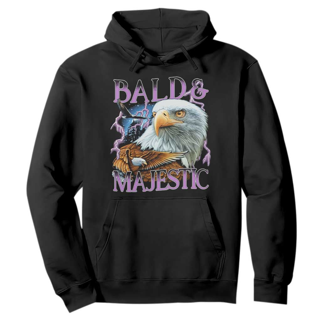 Funny Eagle Bald And Majestic Hoodie Vintage Eagle Thunder Storm TS11 Black Print Your Wear