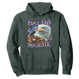 Funny Eagle Bald And Majestic Hoodie Vintage Eagle Thunder Storm TS11 Dark Forest Green Print Your Wear