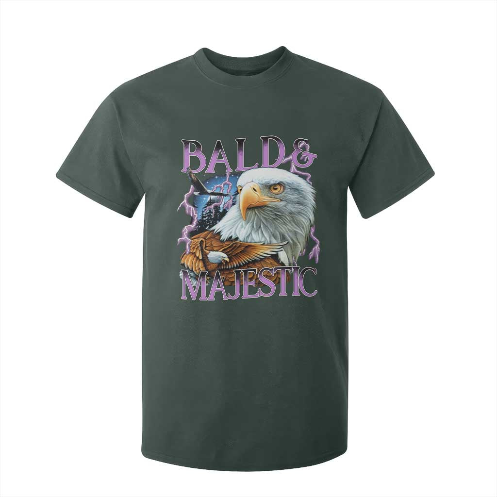 Funny Eagle Bald And Majestic T Shirt For Kid Vintage Eagle Thunder Storm TS11 Dark Forest Green Print Your Wear