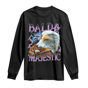 Funny Eagle Bald And Majestic Long Sleeve Shirt Vintage Eagle Thunder Storm TS11 Black Print Your Wear