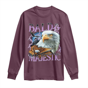 Funny Eagle Bald And Majestic Long Sleeve Shirt Vintage Eagle Thunder Storm TS11 Maroon Print Your Wear