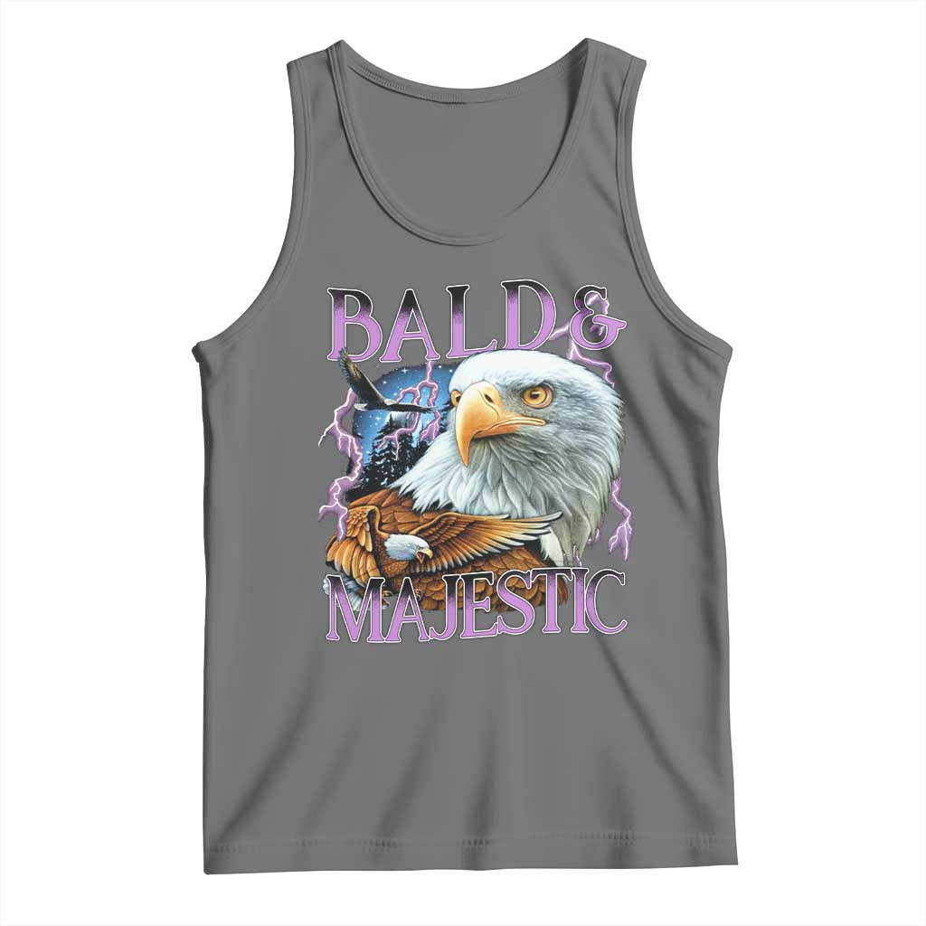 Funny Eagle Bald And Majestic Tank Top Vintage Eagle Thunder Storm TS11 Black Heather Print Your Wear