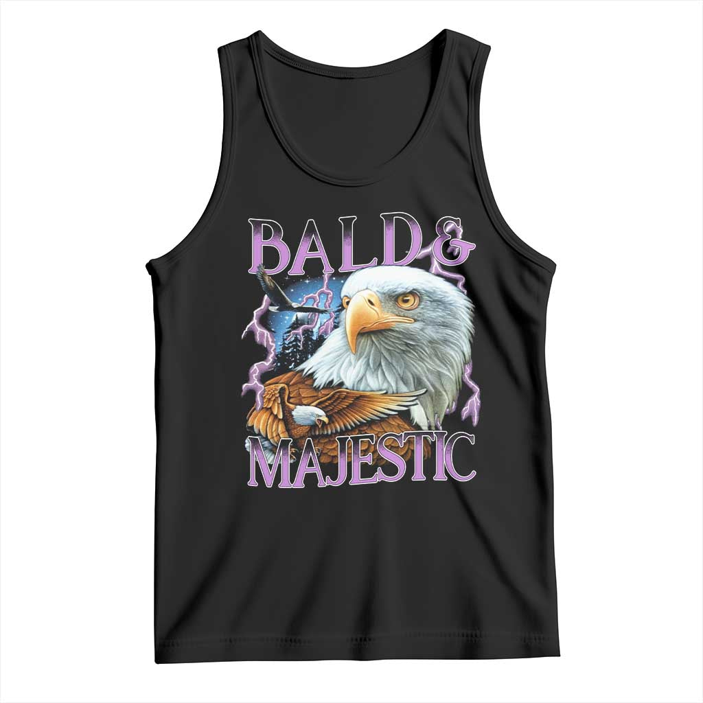 Funny Eagle Bald And Majestic Tank Top Vintage Eagle Thunder Storm TS11 Black Print Your Wear