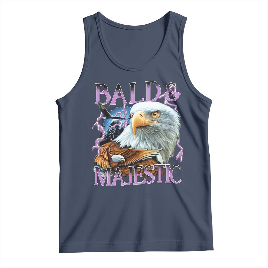Funny Eagle Bald And Majestic Tank Top Vintage Eagle Thunder Storm TS11 Navy Print Your Wear