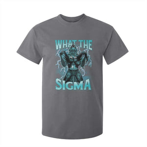 Funny What The Sigma T Shirt For Kid Alpha Wolf Oddly Specific Thunder Meme TS11 Charcoal Print Your Wear