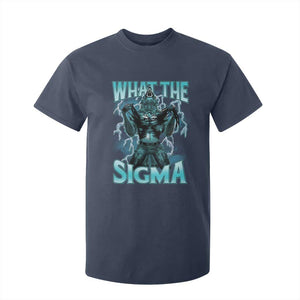 Funny What The Sigma T Shirt For Kid Alpha Wolf Oddly Specific Thunder Meme TS11 Navy Print Your Wear