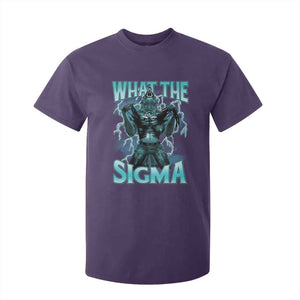 Funny What The Sigma T Shirt For Kid Alpha Wolf Oddly Specific Thunder Meme TS11 Purple Print Your Wear