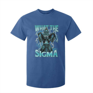 Funny What The Sigma T Shirt For Kid Alpha Wolf Oddly Specific Thunder Meme TS11 Royal Blue Print Your Wear