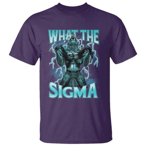 Funny What The Sigma T Shirt Alpha Wolf Oddly Specific Thunder Meme TS11 Purple Print Your Wear