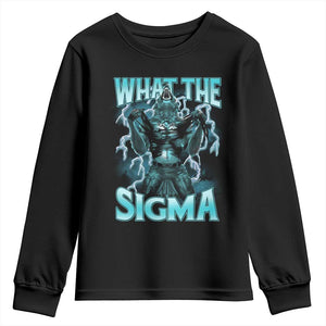 Funny What The Sigma Youth Sweatshirt Alpha Wolf Oddly Specific Thunder Meme TS11 Black Print Your Wear