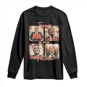 Funny Trump Is My Valentine Long Sleeve Shirt Cupid Angel Trump Red Heart TS11 Black Print Your Wear