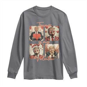 Funny Trump Is My Valentine Long Sleeve Shirt Cupid Angel Trump Red Heart TS11 Charcoal Print Your Wear