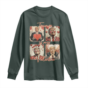 Funny Trump Is My Valentine Long Sleeve Shirt Cupid Angel Trump Red Heart TS11 Dark Forest Green Print Your Wear