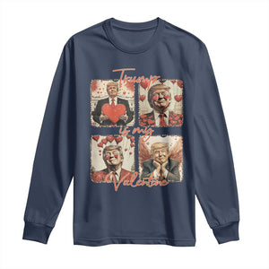 Funny Trump Is My Valentine Long Sleeve Shirt Cupid Angel Trump Red Heart TS11 Navy Print Your Wear