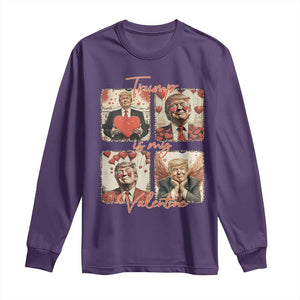 Funny Trump Is My Valentine Long Sleeve Shirt Cupid Angel Trump Red Heart TS11 Purple Print Your Wear