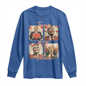 Funny Trump Is My Valentine Long Sleeve Shirt Cupid Angel Trump Red Heart TS11 Royal Blue Print Your Wear