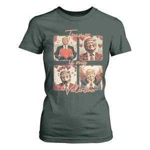 Funny Trump Is My Valentine T Shirt For Women Cupid Angel Trump Red Heart TS11 Dark Forest Green Print Your Wear