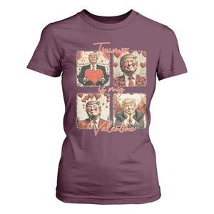 Funny Trump Is My Valentine T Shirt For Women Cupid Angel Trump Red Heart TS11 Maroon Print Your Wear