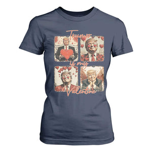 Funny Trump Is My Valentine T Shirt For Women Cupid Angel Trump Red Heart TS11 Navy Print Your Wear