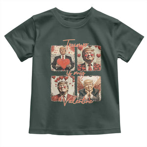 Funny Trump Is My Valentine Toddler T Shirt Cupid Angel Trump Red Heart TS11 Dark Forest Green Print Your Wear