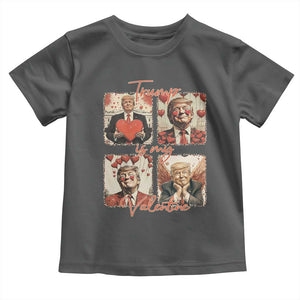 Funny Trump Is My Valentine Toddler T Shirt Cupid Angel Trump Red Heart TS11 Dark Heather Print Your Wear