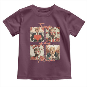 Funny Trump Is My Valentine Toddler T Shirt Cupid Angel Trump Red Heart TS11 Maroon Print Your Wear