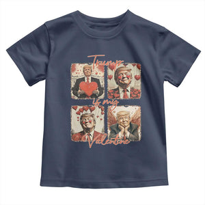 Funny Trump Is My Valentine Toddler T Shirt Cupid Angel Trump Red Heart TS11 Navy Print Your Wear