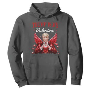 Funny Trump Is My Valentine Hoodie Cupid Trump Red Heart TS11 Dark Heather Print Your Wear