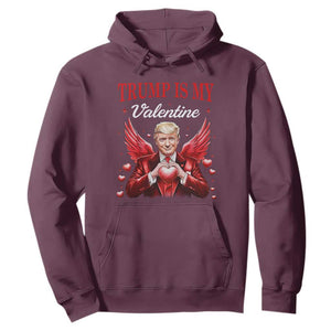 Funny Trump Is My Valentine Hoodie Cupid Trump Red Heart TS11 Maroon Print Your Wear