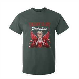 Funny Trump Is My Valentine T Shirt For Kid Cupid Trump Red Heart TS11 Dark Forest Green Print Your Wear