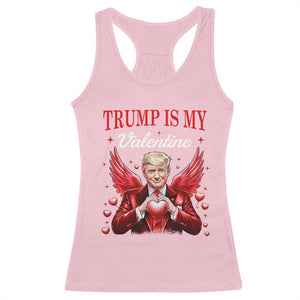 Funny Trump Is My Valentine Racerback Tank Top Cupid Trump Red Heart TS11 Light Pink Print Your Wear