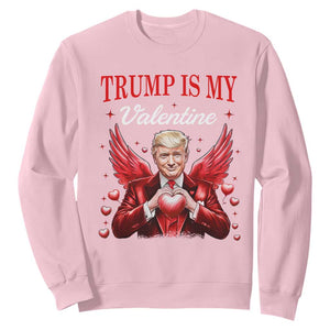 Funny Trump Is My Valentine Sweatshirt Cupid Trump Red Heart TS11 Light Pink Print Your Wear