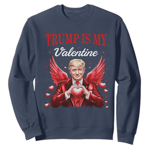 Funny Trump Is My Valentine Sweatshirt Cupid Trump Red Heart TS11 Navy Print Your Wear