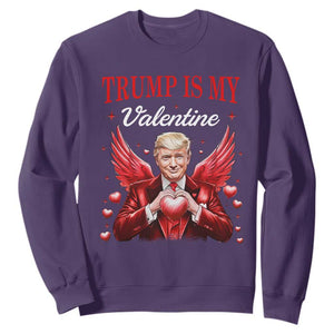 Funny Trump Is My Valentine Sweatshirt Cupid Trump Red Heart TS11 Purple Print Your Wear