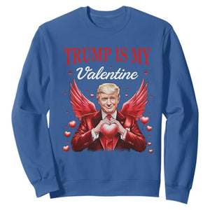 Funny Trump Is My Valentine Sweatshirt Cupid Trump Red Heart TS11 Royal Blue Print Your Wear