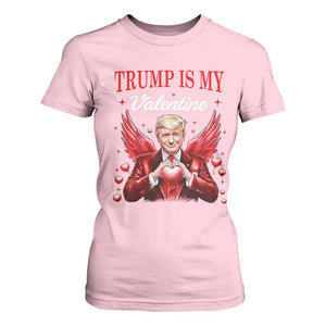 Funny Trump Is My Valentine T Shirt For Women Cupid Trump Red Heart TS11 Light Pink Print Your Wear