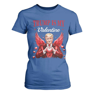 Funny Trump Is My Valentine T Shirt For Women Cupid Trump Red Heart TS11 Royal Blue Print Your Wear