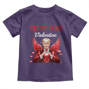 Funny Trump Is My Valentine Toddler T Shirt Cupid Trump Red Heart TS11 Purple Print Your Wear