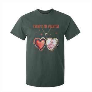 Funny Trump Is My Valentine T Shirt For Kid Valentine's Day Pink Trump Heart Necklace TS11 Dark Forest Green Print Your Wear