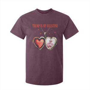 Funny Trump Is My Valentine T Shirt For Kid Valentine's Day Pink Trump Heart Necklace TS11 Maroon Print Your Wear