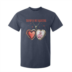 Funny Trump Is My Valentine T Shirt For Kid Valentine's Day Pink Trump Heart Necklace TS11 Navy Print Your Wear