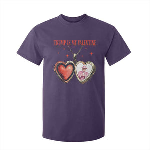 Funny Trump Is My Valentine T Shirt For Kid Valentine's Day Pink Trump Heart Necklace TS11 Purple Print Your Wear